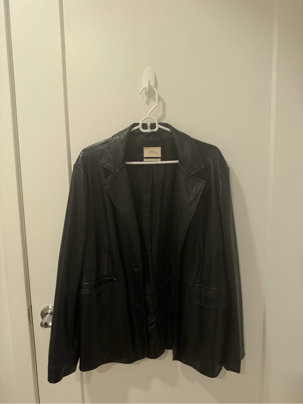 Urban Outfitters Black Leather Blazer Jacket - Women's